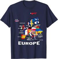 Europos vėliava, Europos vėliavos, Europos žemėlapis, Europos žemėlapiai Politinis marškinėlis Geografijos mėgėjų apranga Humoras Juokingas kelionės marškinėlis Dovana M gray