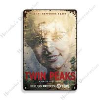 Twin Peaks Klasikinis TV Metalinis skardinis ženklas Rūdyto metalo ženklai Plakatas Namų baras Vintažinis metalinis plakatas Pramoninis dekoras Dekoratyvinė plokštelė 20x30cm（7.8x11.8inch）