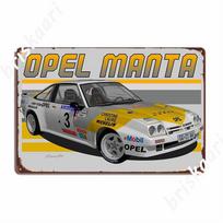 Opel Manta 400 B grupės Euroteam Metalinis ženklas Retro Sieninė lentelė Šalis Pub Skardinis ženklas Plakatai 20x30cm（7.8x11.8inch）