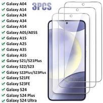 3 vnt. Grūdintas stiklas Samsung Galaxy S24 S23 S22 Plus S21FE A04 A14 A54 A34 A15 A25 A05S A35 A55 Samsung A12