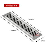 Vėdinimo grotelės Aliuminio lydinio Kokybiška medžiaga Sidabrinė 60x250mm