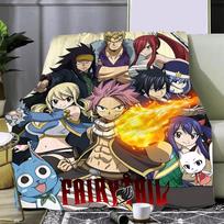 Japan Anime Fairy Tail Printed Blanket Picnic Blankets Warm Blanket Soft and Comfortable Blanket Home Travel Birthday Gift 30x40in
