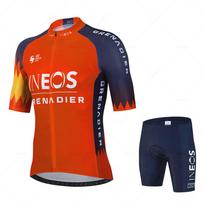 Ineos 2026 Vyriškas trumpomis rankovėmis dviračių marškinėlių komplektas Vasaros Bicicleta apranga MTB Maillot Ropa Ciclismo Sportinė apranga Mėlynas dviračių kostiumas L red