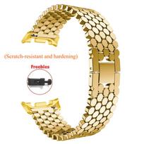 Nerūdijančio plieno dirželis Samsung Galaxy Watch 8 Classic 46mm 40mm 44mm Metalinis laikrodžio apyrankės dirželis Correa For Galaxy Ultra 2025 Watch 7/6/5/4 Band Watch 8 Classic 46mm auksas