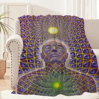 Alex Grey Trippy Psichodelinis pledas Pledas ant sofos, kampo, kelionėms, namams, piknikui Flanelinis pledas gimtadienio dovana Šiltas patogus 30x40in gray