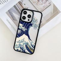 Japoniško stiliaus Didžioji Kanagavos banga telefono dėklas iPhone 13 12 Mini 11 14 Pro Max 7 8 Plus SE2020 XS X XR Dangtelis Meno Knygelės For iPhone 13 gray