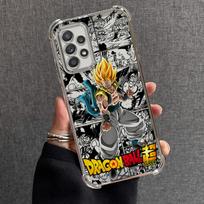 Skaidrus dėklas Samsung Galaxy A16 A35 A36 A52 A17 A24 A33 A15 A13 A21s A26 A25, mielas animacinis anime Saiyan Goku Galaxy A21s