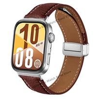 Odinė apyrankė Huawe Watch Fit 4 Pro laikrodžiui Apyrankė Magnetinis užsegimas Apyrankė Huawe Fit4 Fit3 Priedai Pakeičiama juostelė for Huawei Fit 4 gray