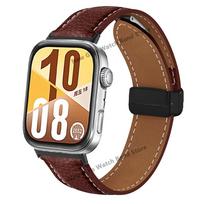 Odinė apyrankė Huawe Watch Fit 4 Pro laikrodžiui Apyrankė Magnetinis užsegimas Apyrankė Huawe Fit4 Fit3 Priedai Pakeičiama juostelė for Huawei Fit 4 brown