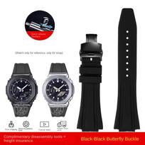 Guminis laikrodžio dirželis Casio G-SHOCK laikrodžiui GM-2100 GA-2100 GA-2110 GM-5600 Su greito atsegimo mechanizmu Laikrodžio apyrankė GA2100 Sportinis silikoninis apyrankė 16mm black