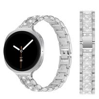 Nerūdijančio plieno apyrankė Samsung Galaxy watch 8/8 classic 40mm 44mm 46mm Metalinė grandinėlė Deimantinis apyrankė correa Galaxy watch8 dirželis galaxy watch 8 40mm sidabras