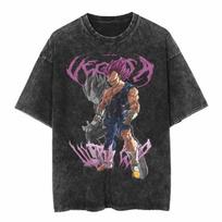 Dragon Ball Anime Washed T-Shirt Vintage Goku Vegeta Print Cotton Short Sleeve Loose Fit Men Women Casual Wear Tops 2026 Summer L raudona
