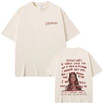 Singer Lana Del Rey Get Free Merch Tshirt Men Women Casual 2026 summer Short Sleeve Top Male Fashion Vintage Cotton T Shirts L white