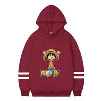 ONE PIECE Japanese Anime Hoodies Harajuku Manga Graphic Pullovers Luffy Roronoa Zoro Printed Long Sleeves Hooded Sweatshirts Unisex Streetwear S brown