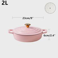 23cm emaliuotas ketaus puodas (Dutch oven) 2 kvartų sunkus sriubos puodas, troškintuvas duonos kepimui ir troškinimui, virtuvinis nelimpantis troškintuvas