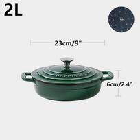 23cm emaliuotas ketaus puodas (Dutch oven) 2 kvartų sunkus sriubos puodas, troškintuvas duonos kepimui ir troškinimui, virtuvinis nelimpantis troškintuvas