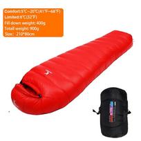 Outdoor Thermal Camping White Duck Down Sleeping Bag Ultralight Winter Autumn Adult Sleeping Bag Travel Hiking Camping Bag  Practical Use Red 400g red