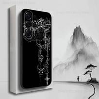 Cyber Sigil Cross Gothic Case For Samsung S22,S25,Ultra,S24,S23,FE,S20,S10,Plus,S21,S9,Lite,Soft Silicone Black SamsungS22plus5G gray