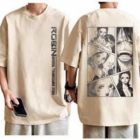 Vienas Gabalas Nico Robin Marškinėliai Unisex Retro Anime Grafinis Spaudinys Apvalus Kaklas Grynos Medvilnės Gatvės Stiliaus Viršutiniai Drabužiai Vyrams Moterims 3XL beige