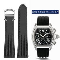 19mm 20mm Cartier Roadster W6206018 W6206017 Nailono laikrodžio dirželis Vyriškas Drobės Greitas Metalinis adapteris Karvės odos Laikrodžio dirželis Priedai 19mm black