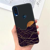 Skirta Motorola One Vision telefono dėklas Galinis dangtelis Stilingas raštas Minkštas skystas silikonas TPU Coque Fundas Motorola One Marco Korpusas Motorola One Vision black