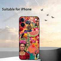 Madingas FridaS-S K-Kahlo telefono dėklas Silikoninis Minkštas For IPhone 17 16 15 14 13 12 11 X XR Plus Pro Max Plus iPhone13PROMAX black
