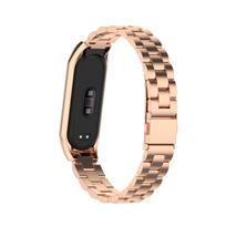Metal Strap For Xiaomi Mi Band 10 9 8 NFC Stainless steel Bracelet Wristband Correa for Mi band 7 6 5 4 3 Watchband Accessories For Mi Band 6 rožinio aukso spalvos