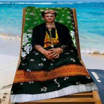 Menas F-Frida K-Kahlo-S Rankšluostis Sportinis Greitai Džiūstantis Kelioninis Kempingo Įranga Smėlio Atsparus Minkštas Lengvas Didelis Paplūdimio Rankšluostis W30*H60(CM) black