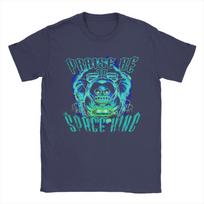 Space King Pagirk Būk Juokingi Marškinėliai Unisex Grynos Medvilnės Juokingi Marškinėliai Apvalia Kaklo Marškinėliai Trumpomis Rankovėmis Dideli Dydžiai M blue