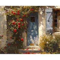GATYZTORY Acrylic Paint By Numbers For Adults Front Door Landscape HandPainted Painting By Numbers Unique Gift Home Decor 30x20cm no frame gray