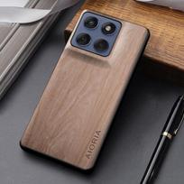 Skirta Motorola Moto Edge 60 70 50 Fusion Neo Pro Ultra dėklas Coque Unikalus stilingas dizainas Patvarus medžio rašto odinis dangtelis Funda Edge 70 smėlis