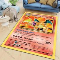 Pokémon kortelės Pikachu Charizard Squirtle Spausdintas Kilimas Kilimas Svetainei Miegamajam Sofos Dekoras Namų Plotas Kilimas Kilimėlis Žaidimų Kilimai 40x60cm(15x23 in) orange
