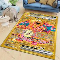 Pokémon kortelės Pikachu Charizard Squirtle Spausdintas Kilimas Kilimas Svetainei Miegamajam Sofos Dekoras Namų Plotas Kilimas Kilimėlis Žaidimų Kilimai 40x60cm(15x23 in)