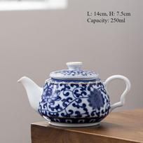 Jingdezhen mėlynos ir baltos spalvos porcelianinis arbatinukas, kinų Kungfu arbatos rinkinys, buitinis keramikinis puodas Puer, tarnybinis virdulys, mielas arbatos indas gray