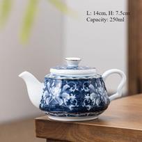 Jingdezhen mėlynos ir baltos spalvos porcelianinis arbatinukas, kinų Kungfu arbatos rinkinys, buitinis keramikinis puodas Puer, tarnybinis virdulys, mielas arbatos indas white