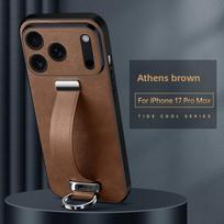 Prabangus verslo metalinis užsegimas, riešo dirželis, stovas, odinis dėklas, skirtas iPhone 17 Pro Max 16 Plus 15 14 13 12, patogus laikyti dangtelis iPhone17 Pro Max kava