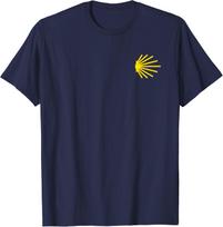 Camino De Santiago kriauklės simbolio takas KIŠENĖS LOPAS T-shirt trumpomis rankovėmis Laisvalaikio 100% medvilnės suknelė M black