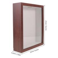 Kriauklių shadow box rėmelis 10,6x8,6 Gylis 2,56 Rustic Natūralaus medžio spalvos Eksponatų vitrina kriauklių kolekcijai Džiovintų gėlių tamsiai ruda spalva