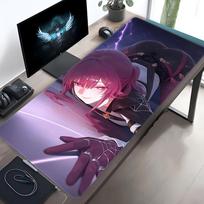 Extra Large Anime Gaming Mouse Pad with Vibrant Character Print NonSlip Rubber Base Stitched Edges Desk Mat for Gamers 300x800x2mm