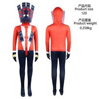 Halloween Skibidi5 tights cos costume onesie kids cosplay costume monitor man vs toilet man 150 (kids) red