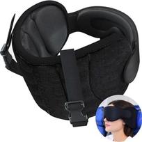 3D formos kelioninė pagalvė 100% nepraleidžianti šviesos, be akių spaudimo miego kaukė, minkštas, reguliuojamas kelioninis aksesuaras, lėktuvas black