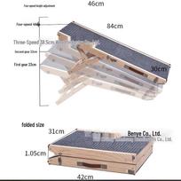 Kietmedžio naminių gyvūnėlių rampos: Sulankstomos, neslystančios laiptinės šunims - Idealiai tinka įlipti ant sofų ir lovų New Zealand Pine, No Density Board gray