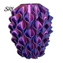 Miegamojo vaza 3D spausdinta raudonai auksinė gėlė skulptūrinė banga geometrinė tekstūruota dekoratyvinė paprasta graži bangelė modernus boho namų dekoras kavos staliukui