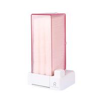 Cosmetic Makeup Cotton Pads Organizer Press Type Closed Design Dustproof for Vanity Storage & Organizer for Lint Free Nail Wipes rožinė
