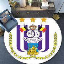 RSC Anderlecht spausdinamas apvalus kilimas, neslystantis plaunamas apvalus kilimas svetainei, miegamajam, žaidimų kambariui, sporto gerbėjų dekoras, šventinė gimtadienio dovana 80cmx80cm black