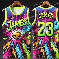James No. 23 Specialus leidimas Krepšinio marškinėliai Grafiti Gatvės krepšinio liemenė Suaugusiųjų sportiniai marškinėliai Gerbėjo specialus marškinėlių komplektas 3XL yellow