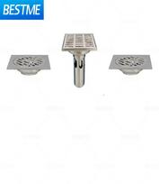 Modern 4 Inch Square SUS304 Stainless Steel Shower Floor Drain for Hotel Use (Silver,Stainless Steel) sidabras