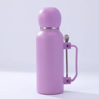 1,3 l nerūdijančio plieno Yerba Mate termosas su nuimamu puodelio dangteliu ir bombilla šiaudeliu Pietų Amerikos mate gėrimui 1.3L pink