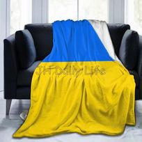 Ukrainos vėliava Flanelės vilnos pledas Nešiojamas šiltas minkštas jaukus pledas Lengvas lovatiesė namams biurui kelionėms iškylai Size: 75*100cm, Weight: 230 GSM