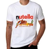 Iconic Nutella lazdyno riešutų kakavos tepalo dizaino marškinėliai Street Art spausdinimo marškinėliai L gray